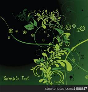 vector floral background with circles