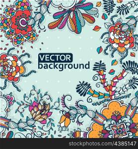 vector floral background with colorful abstract flowers