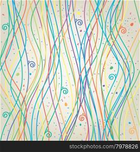 vector floral background with colorful lines
