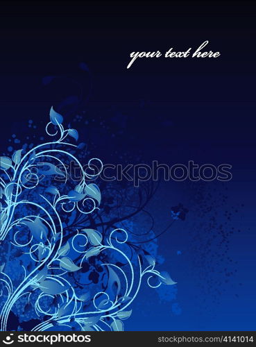 vector floral background with grunge