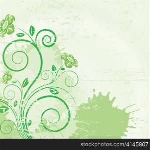 vector floral background with grunge