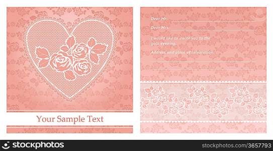 vector floral background with lace for greeting card