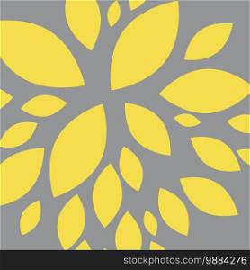 Vector Floral background with leaves. 2021, Illuminating and Ultimate gray Pantone color of the year
