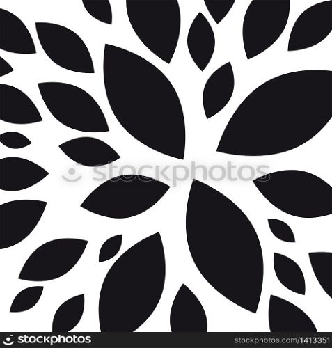 Vector Floral background with leaves, in black
