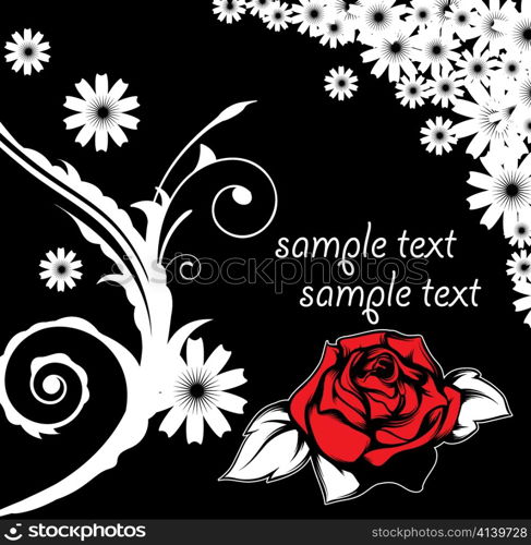 vector floral background with rose