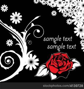 vector floral background with rose
