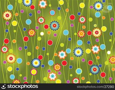 vector floral background with stripes