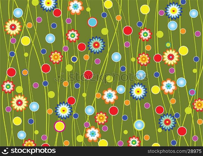 vector floral background with stripes