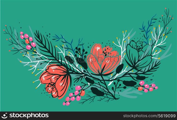 vector floral background with two poppies