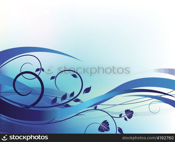 vector floral background with wave