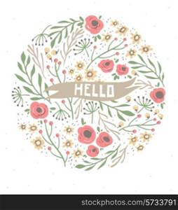 Vector floral card