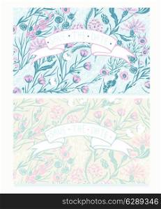 vector floral cards for wedding design