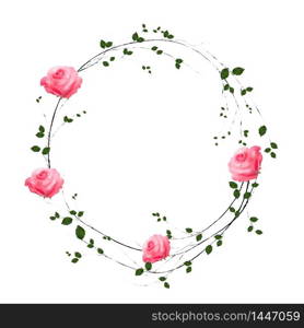 Vector floral concept of circle frame