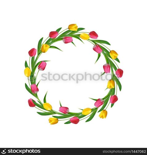 Vector floral concept of circle frame