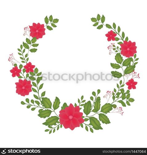 Vector floral concept of circle frame