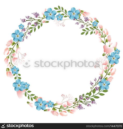 Vector floral concept of circle frame