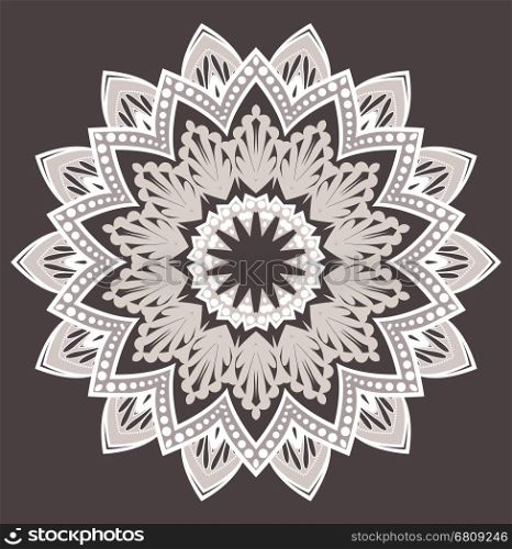 Vector floral design, colorful flower mandala in the background