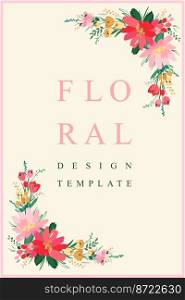 Vector floral design. Template for card, poster, flyer, cover, home decor and other use.. Vector floral design. Template for card, poster, flyer, cover, home decor and other