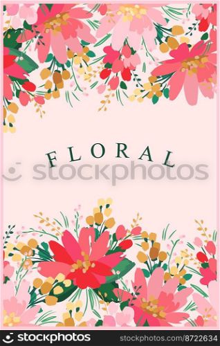 Vector floral design. Template for card, poster, flyer, cover, home decor and other use.. Vector floral design. Template for card, poster, flyer, cover, home decor and other