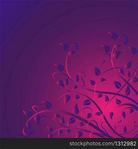 Vector floral for spring background in color trend 2020, pink, purple and blue