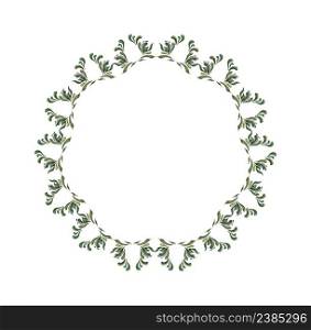 Vector floral frame. Floral wreath. Hand drawn illustration. Ukrainian vector wreath