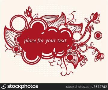 vector floral frame with abstract flowers