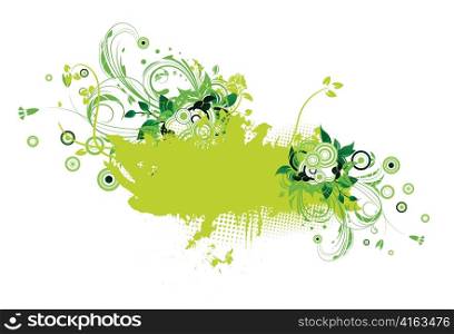 vector floral frame with circles