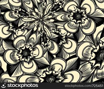 Vector floral grunge background, abstract art