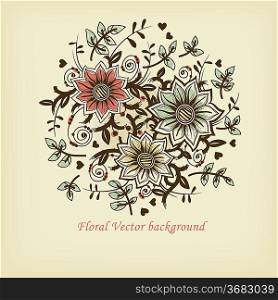 vector floral illustration of decorative blooming flowers