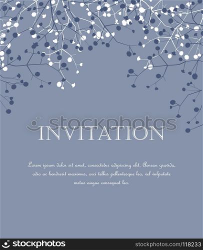 Vector Floral invitations. Vector illustration romantic floral background. floral decorations on a grey background.