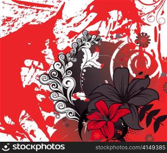 vector floral on eroded background