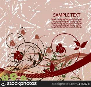 vector floral on eroded background