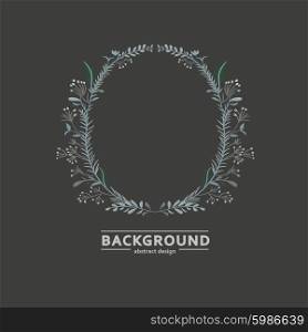 Vector floral ornament on a black background.. Vector floral ornament on a black background
