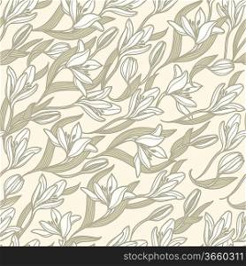 vector floral pattern with white tulips