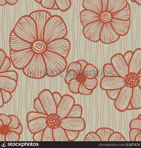 vector floral seamless pattern, clipping mask