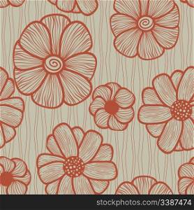 vector floral seamless pattern, clipping mask