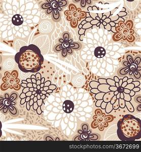 vector floral seamless pattern with absract flowers