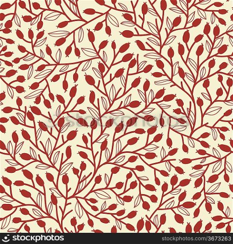 vector floral seamless pattern with abstract berries