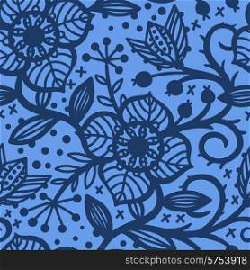 vector floral seamless pattern with abstract floral elemants