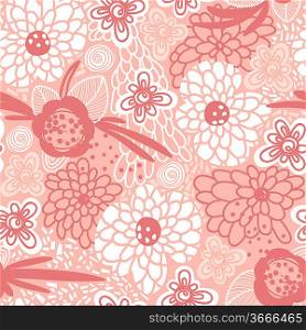vector floral seamless pattern with abstract flowers