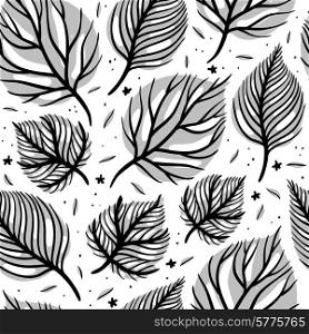 vector floral seamless pattern with abstrcat leaves