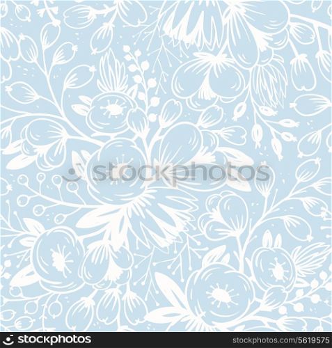 vector floral seamless pattern with blooming red tulips