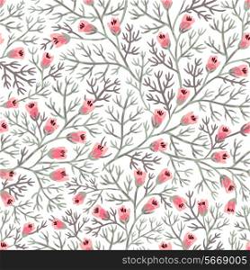 vector floral seamless pattern with rose buds