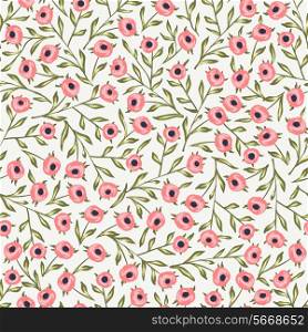 vector floral seamless pattern with small blooming roses
