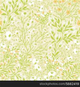 vector floral seamless pattern with summer blooms