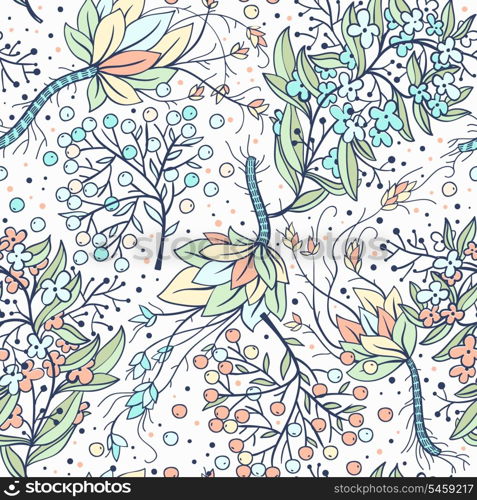 vector floral seamless texture. hand drawn vector pattern.