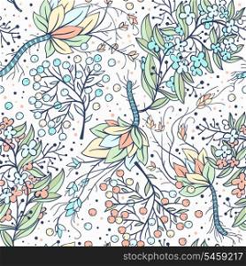vector floral seamless texture. hand drawn vector pattern.