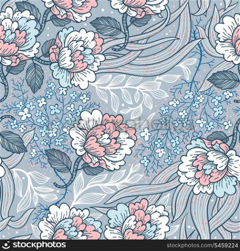 vector floral seamless texture. vector seamless pattern with vintage blooming roses