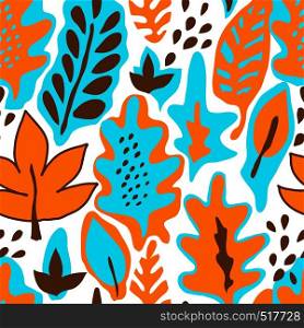 Vector floral tropical seamless Pattern. Scandinavian style. Summer bright design