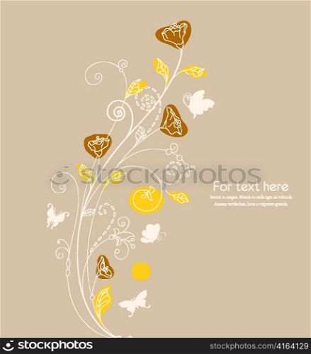vector floral with butterflies